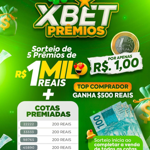 Sorteio de 5 Prêmios de Mil reais No PIX mas cotas premiadas